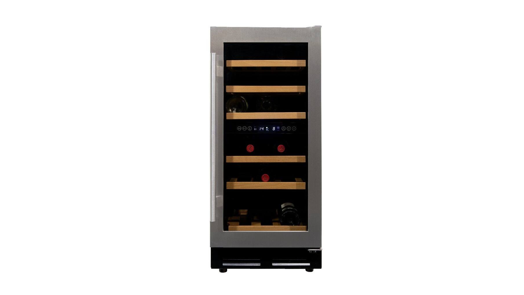 Vinata Wijnklimaatkast Premium, RVS glazen deur, 32 Flessen