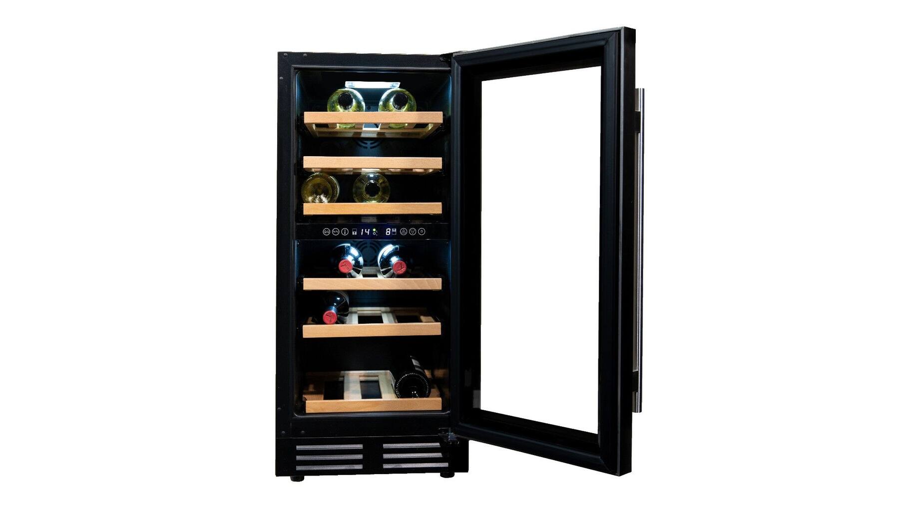 Vinata Wijnklimaatkast Premium, RVS glazen deur, 32 Flessen