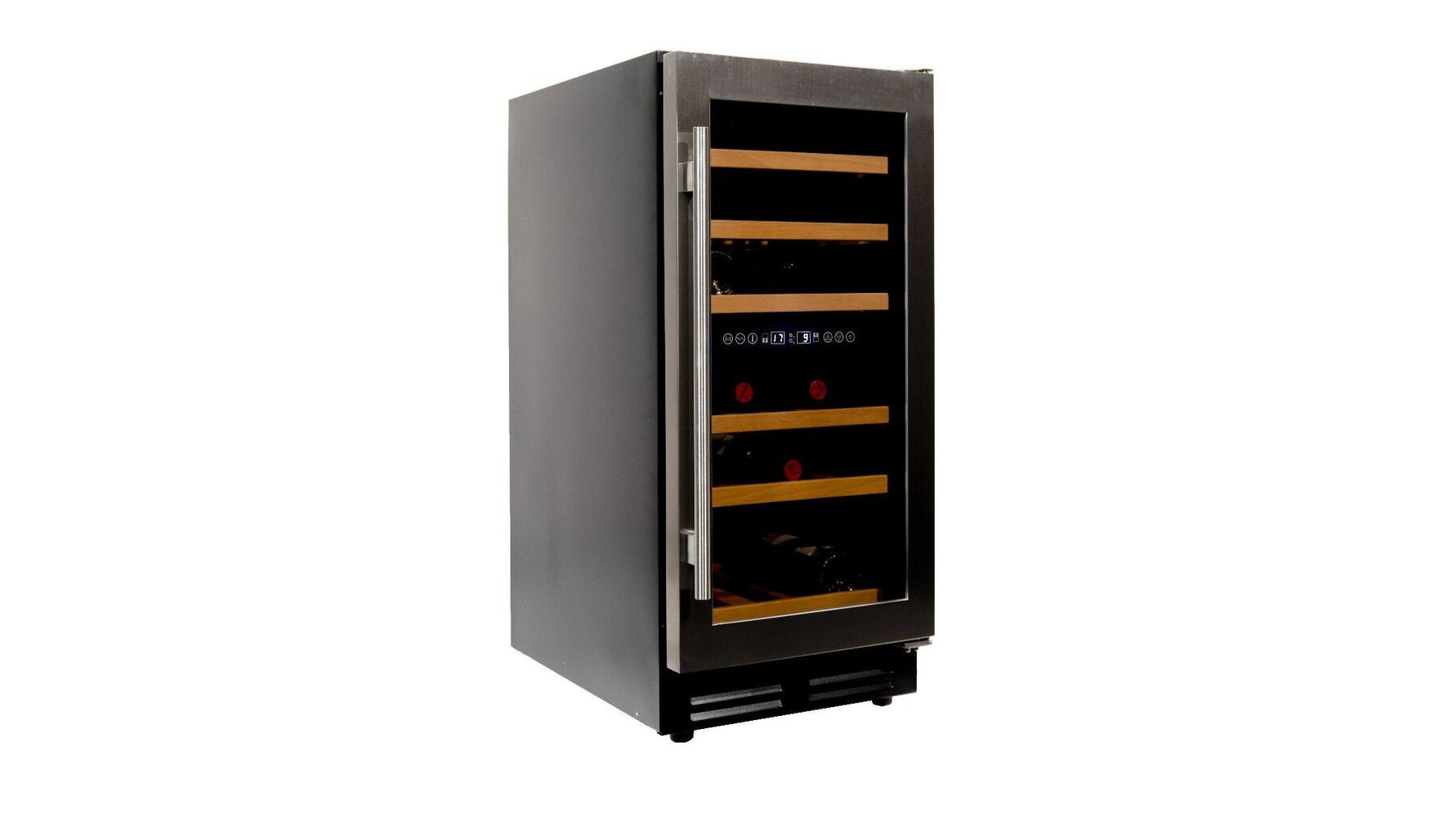 Vinata Wijnklimaatkast Premium, RVS glazen deur, 32 Flessen