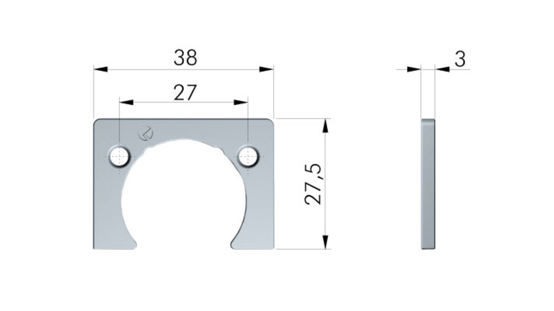 Kimana afstandsplaatje 3mm grafiet