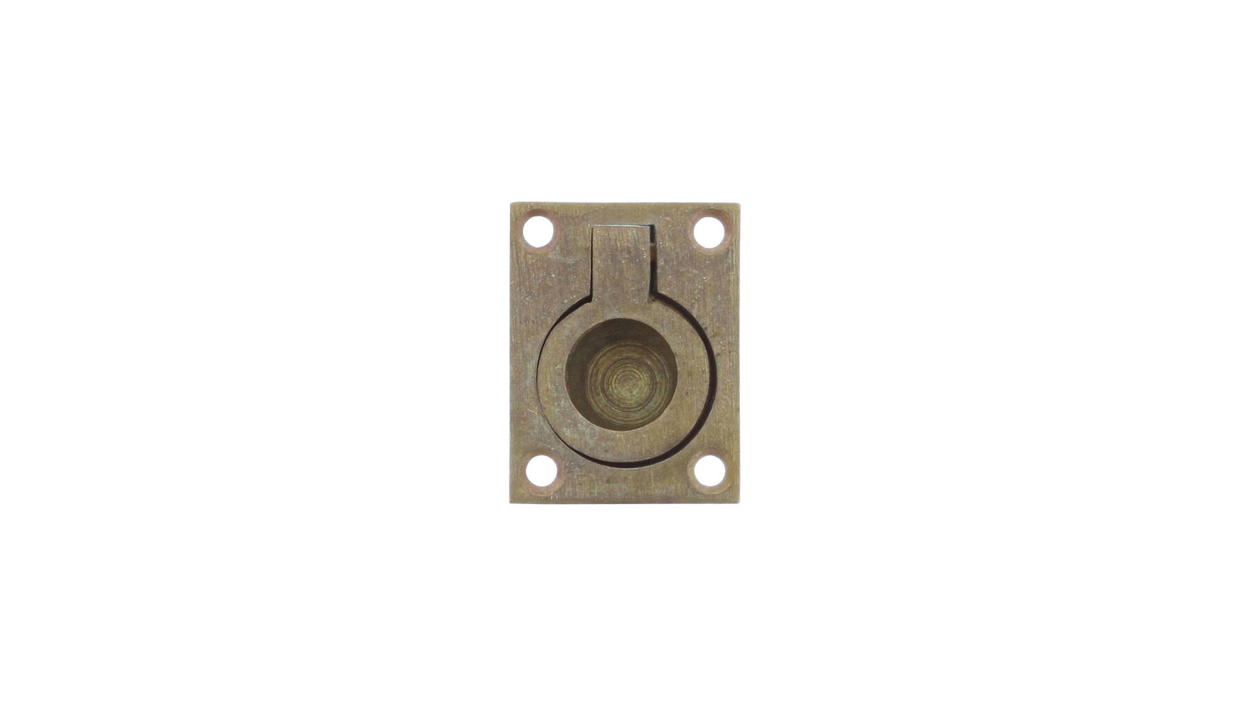 Luikring rechthoekig 41 x 31 mm messing getrommeld