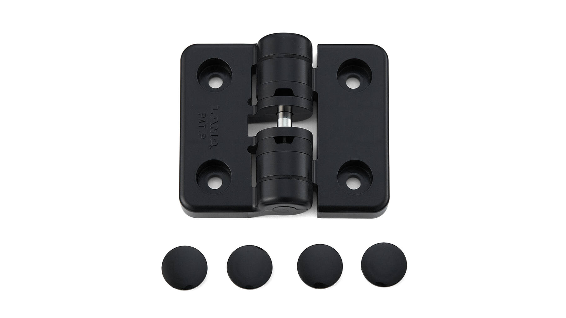 Scharnier kunststof met stopper, zwart