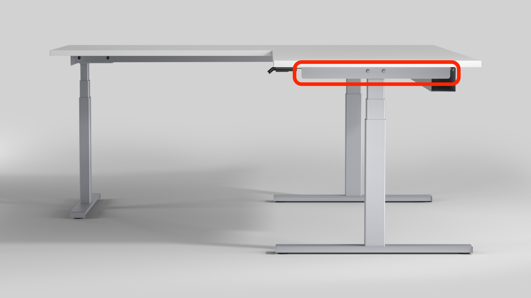 Aanzetstuk met buismaat 1000mm zilver, drager 580mm recht