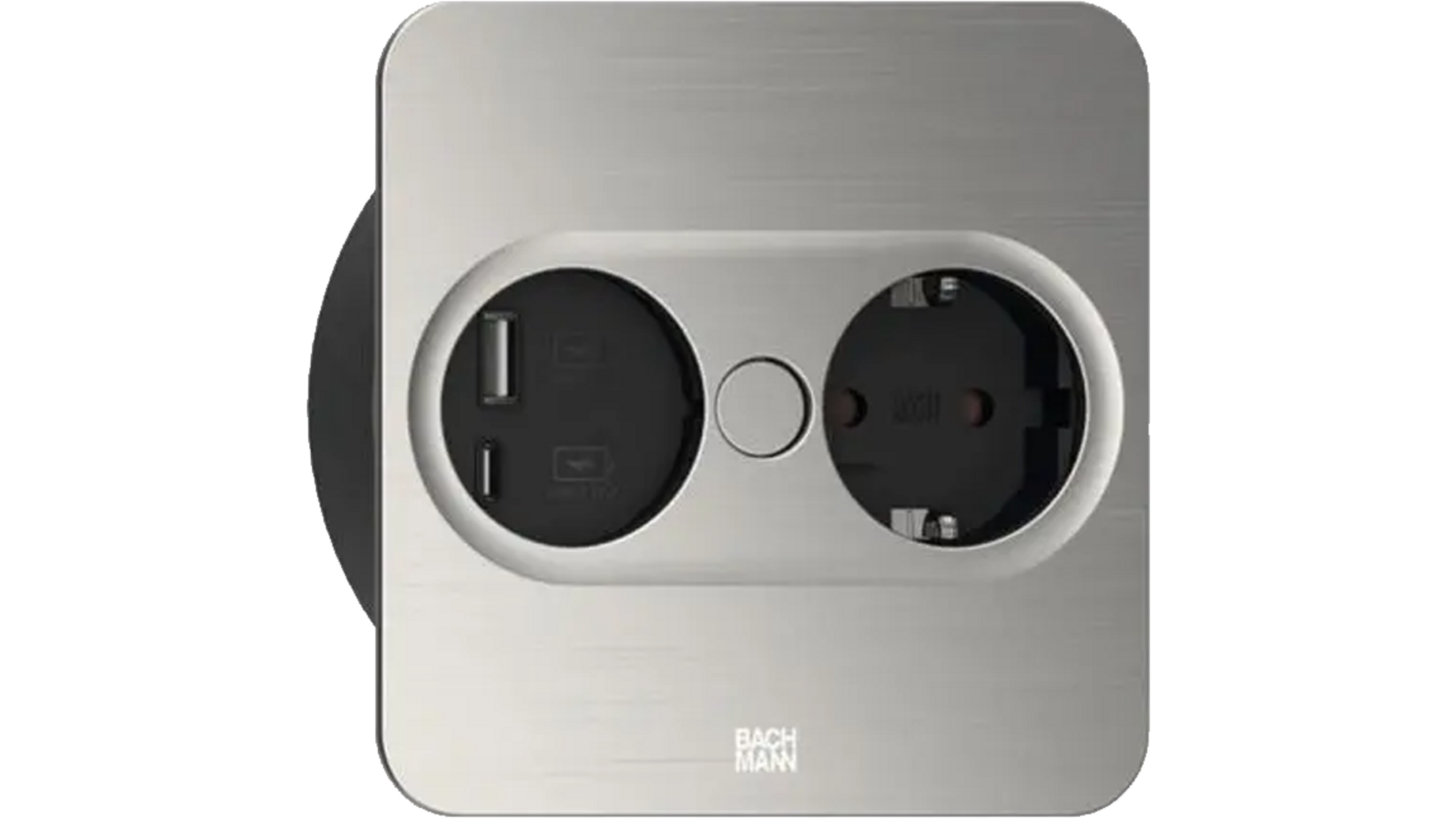 Twist 2 rond RVS-look met 1x wcd + USB A + C lader