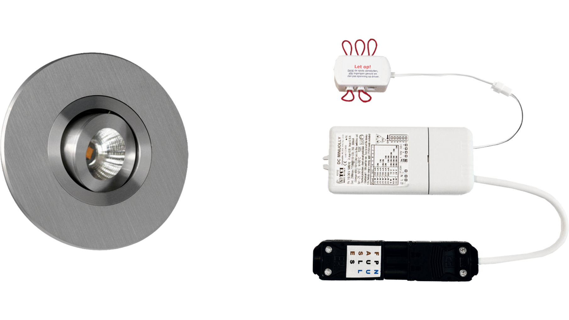2x Monza rond Alu DTW 3000K-2200K + 2x verleng+ Mini Jolly