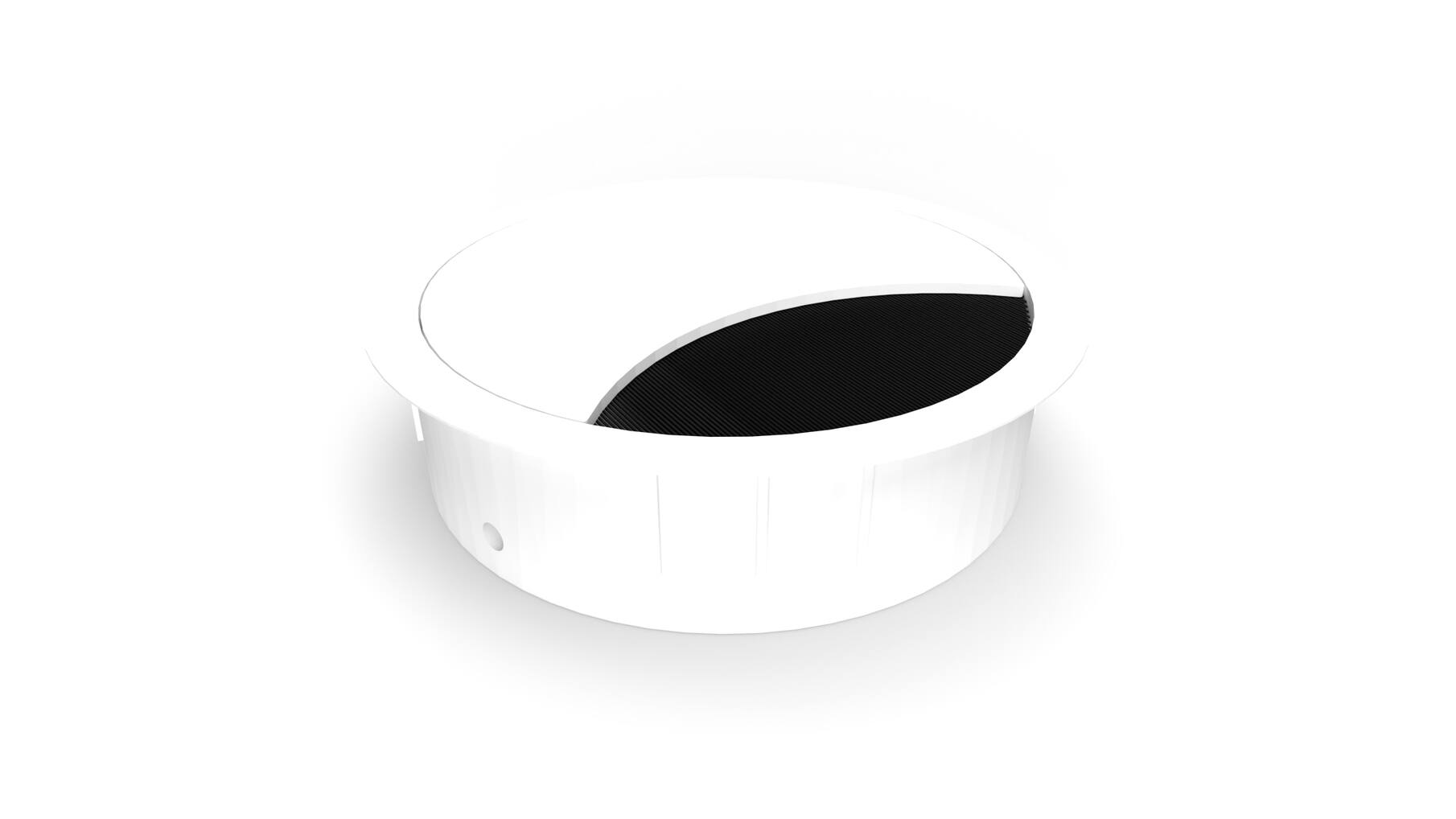 Kabeldoorvoeren 80mm halve maan, wit, 21mm diep