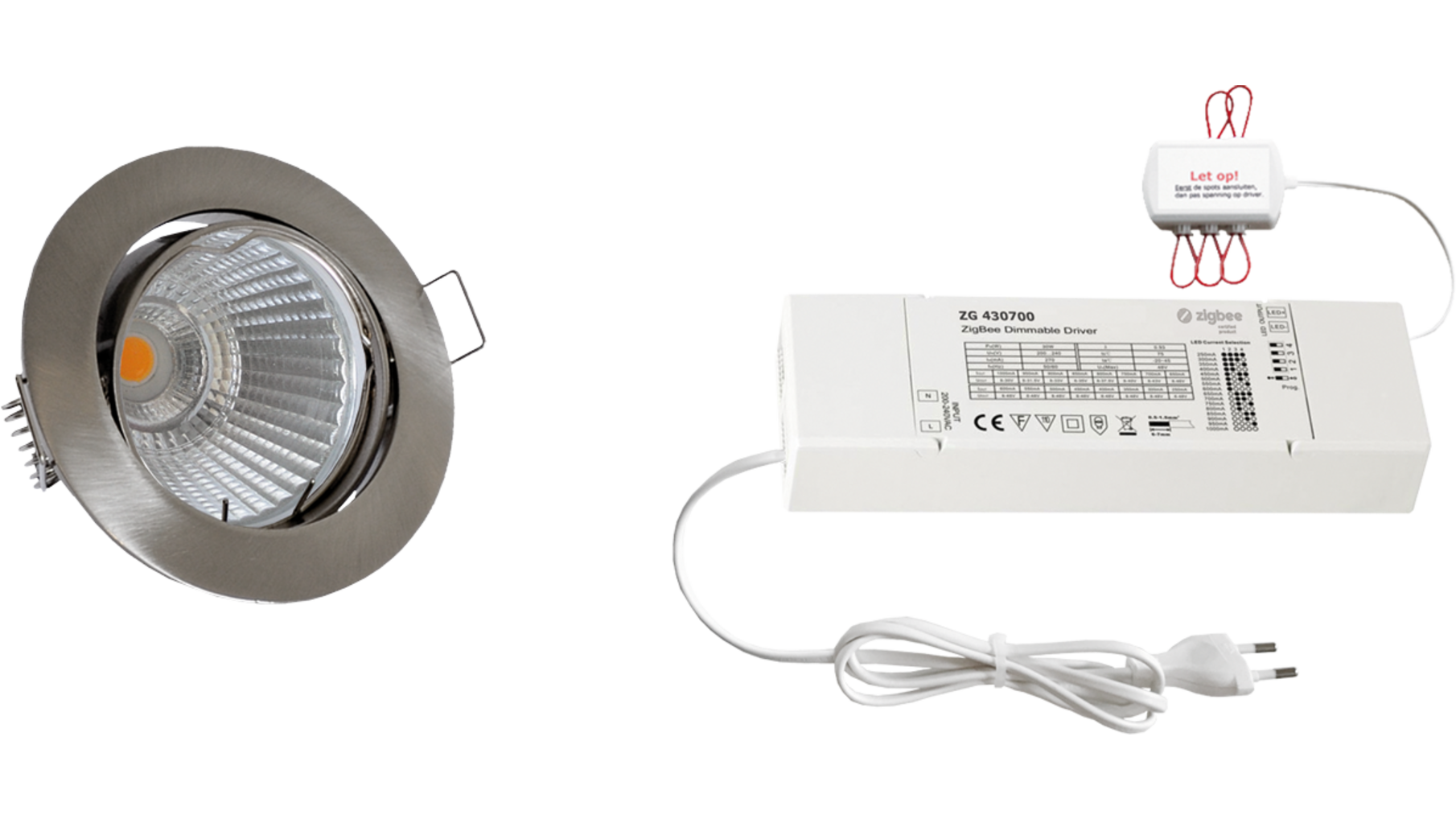 2x rond RVS-Look+2xpowerled+2xverl.+ZigBee