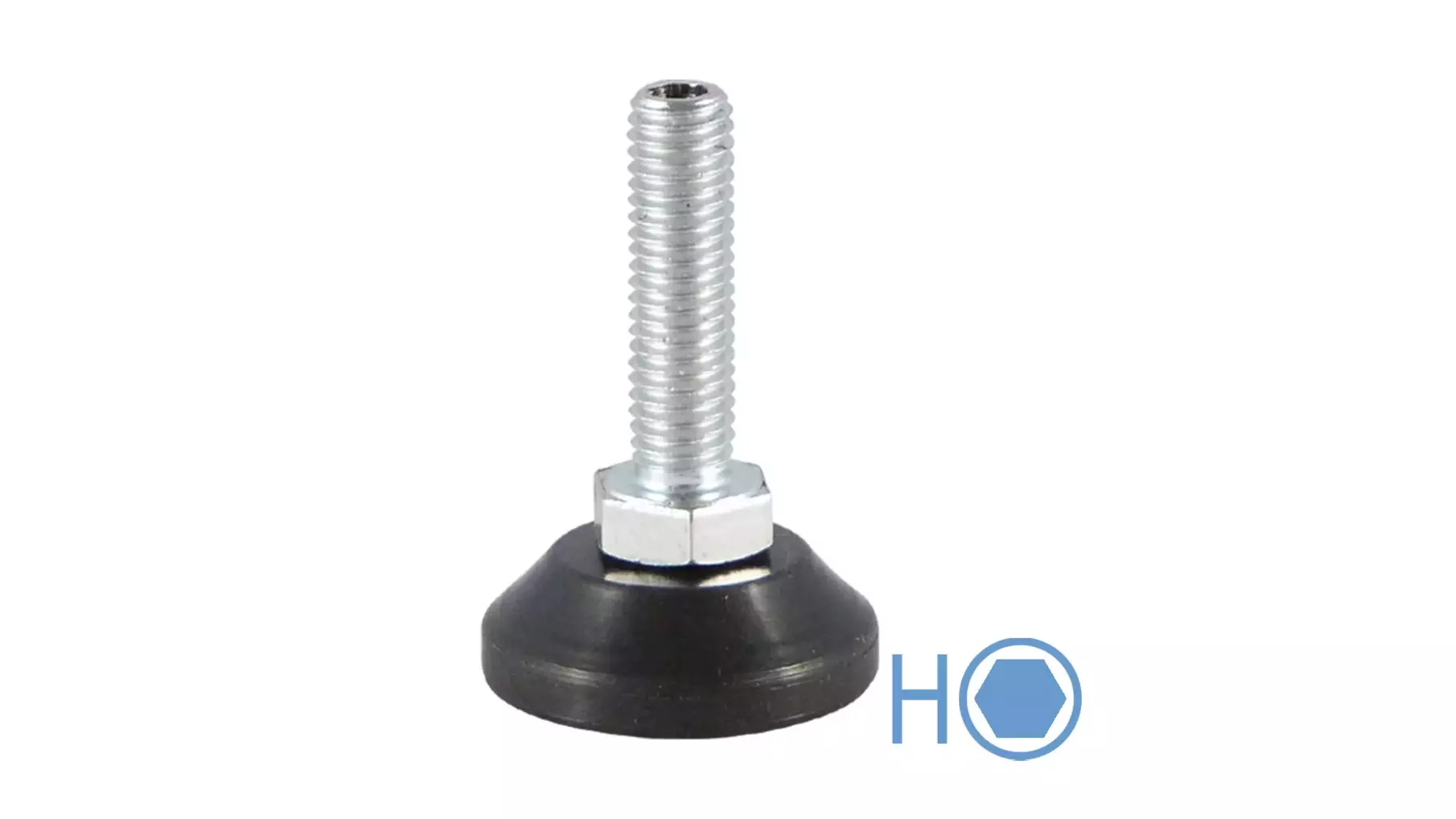 Stelvoet M10x100mm met binnenzeskant m beweegbare kst.voet