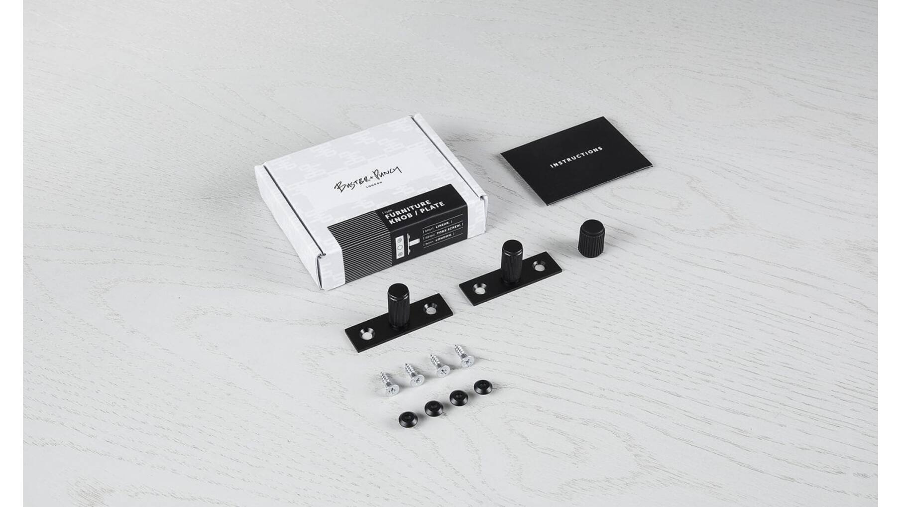 Furniture Knob/Plate/Linear/Set Of 2/Black
