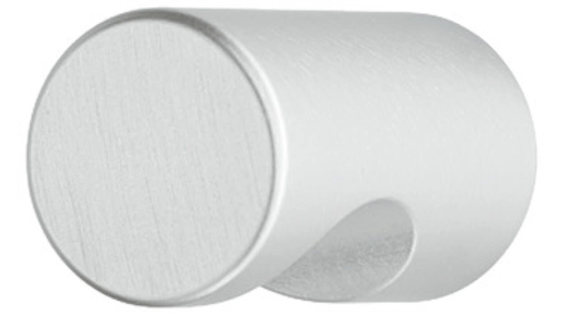 Knop diameter 18mm met uitsparing mat aluminium hoogte 25mm