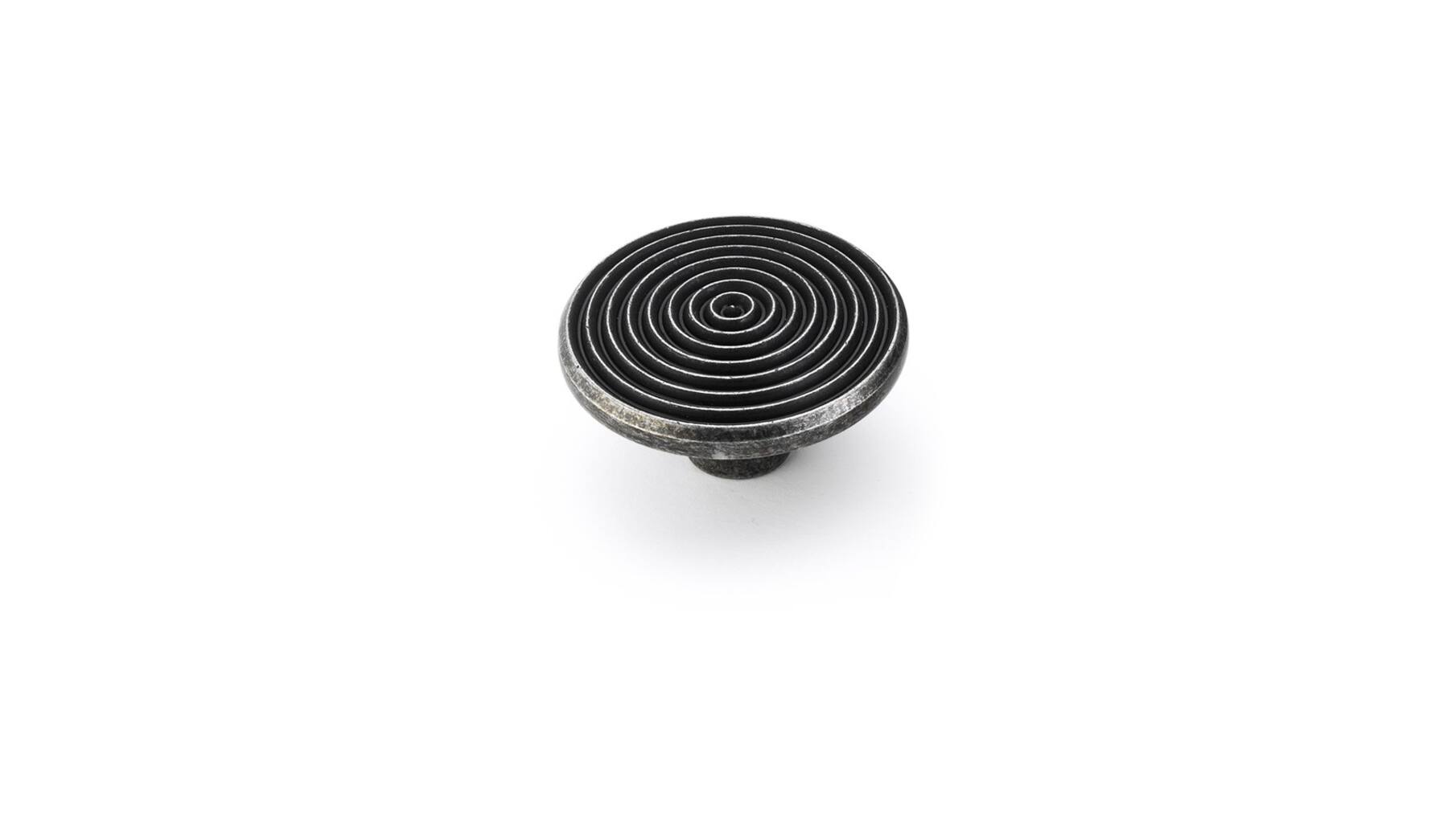 Knop LAPS oud tin 45mm rond met ribbels