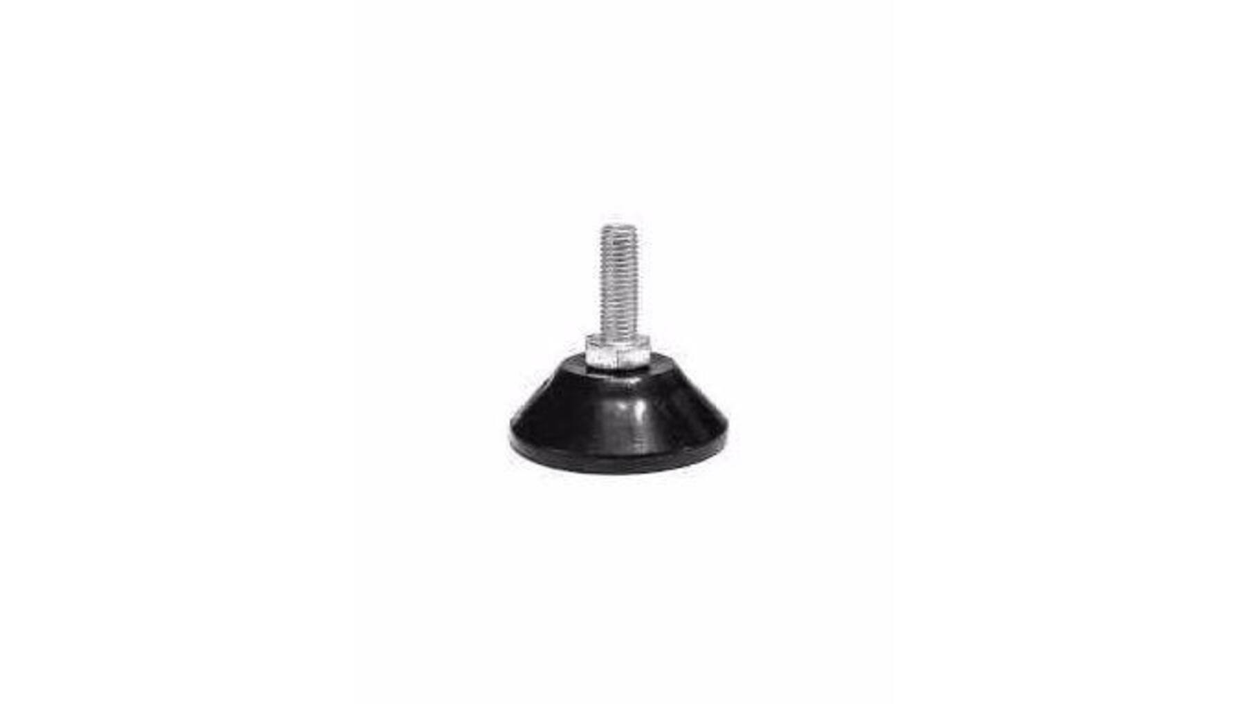 Stelvoet M10x30mm met beweegbare kunststof voet zwart