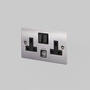 2G Socket + USB 3.1A/Steel
