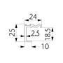 Ocean 1 profielstrip zwart geanodiseerd lengte 2500mm v/18mm