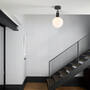 Forked Ceiling/Steel/Medium Opal Globe