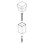 Deurstop Vierkant universeel 56x30x30mm zwart
