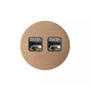 Rond 2.0 Data port  2 Keystones- t.less - light bronze