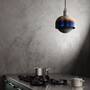 Forked Pendant/Steel/Large Burnt Steel Shade/Large Smo