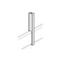 Middensteun voor roede 30x10mm, mat zwart RAL9005 H=78.5mm
