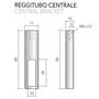 Middensteun voor roede 30x10mm, mat zwart RAL9005 H=78.5mm