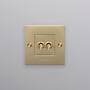 EU 1G Double Toggle Switch/w/ B+P Logo/Brass