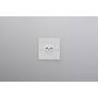EU 1G Double Toggle Switch/w/out B+P Logo/White