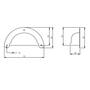 Schelpgreep 73 mm mat zwart