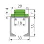 Spaceship Pocket bovenrail, lengte 3000mm, aluminium
