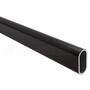 Roede 30x14mm aluminium mat zwart, lengte 1500mm
