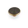 Knop LAPS antiek messing 45mm rond met ribbels