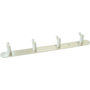 Kapstok met plaat 300x38mm, 4 haaks, ronde hoeken