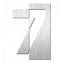Huisnummer "7" hoogte 125mm, RVS geborsteld