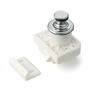 Drukknop glans chroom met rozet glans chroom