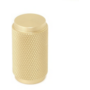Knop diameter 16mm aluminium geribbeld goudkleur hoogte 27mm