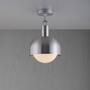 Forked Ceiling/Steel/Medium Steel Shade/Medium Opal Gl
