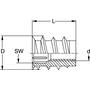 Rampabus SKD M5/10x12mm met rand verzinkt, VE=1000
