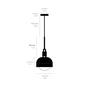 Forked Pendant/Steel/Medium Steel Shade/Medium Opal Gl