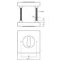 Rozet met sleutelgat vierkant 55x55x10 mm messing