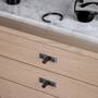 Furniture Knob/Plate/Linear/Set Of 2/Burnt Steel