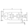 Hangslotrolschuif 56x120mm/ schootdikte 5mm/ vlak/ verzinkt