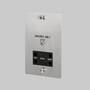 115V/230V Shaver Socket - Stainless Steel - Black Interior