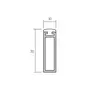 Roede 30x10mm mat zwart met rubber, lengte 2500mm