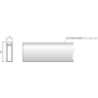 Roede 30x10mm mat zwart met rubber, lengte 2500mm