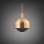 Forked Pendant/Brass/Large Brass Shade/Large Smoked Gl