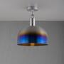 Forked Ceiling/Steel/Large Burnt Steel Shade