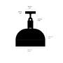 Forked Ceiling/Steel/Large Burnt Steel Shade