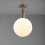 Forked Ceiling/Brass/Large Opal Globe