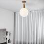 Forked Ceiling/Brass/Large Opal Globe