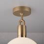 Forked Ceiling/Brass/Large Opal Globe