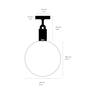 Forked Ceiling/Brass/Large Opal Globe